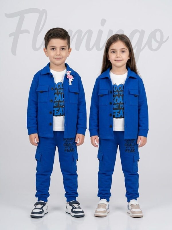 Track Suit - Focus on Your Goals - White & Royal Blue